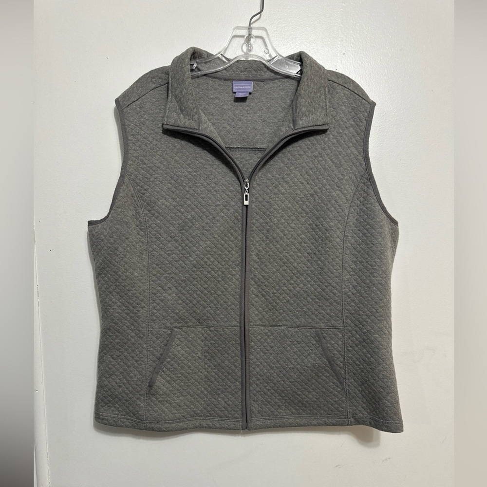 Laura Scott Charcoal Quilted Vest